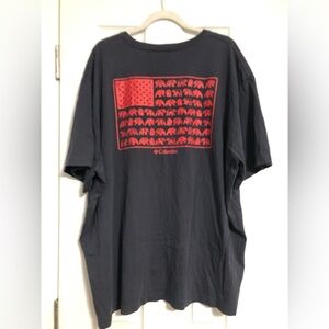 Columbia 3XL grey red bear‎ American flag tee shirt big & tall casual graphic